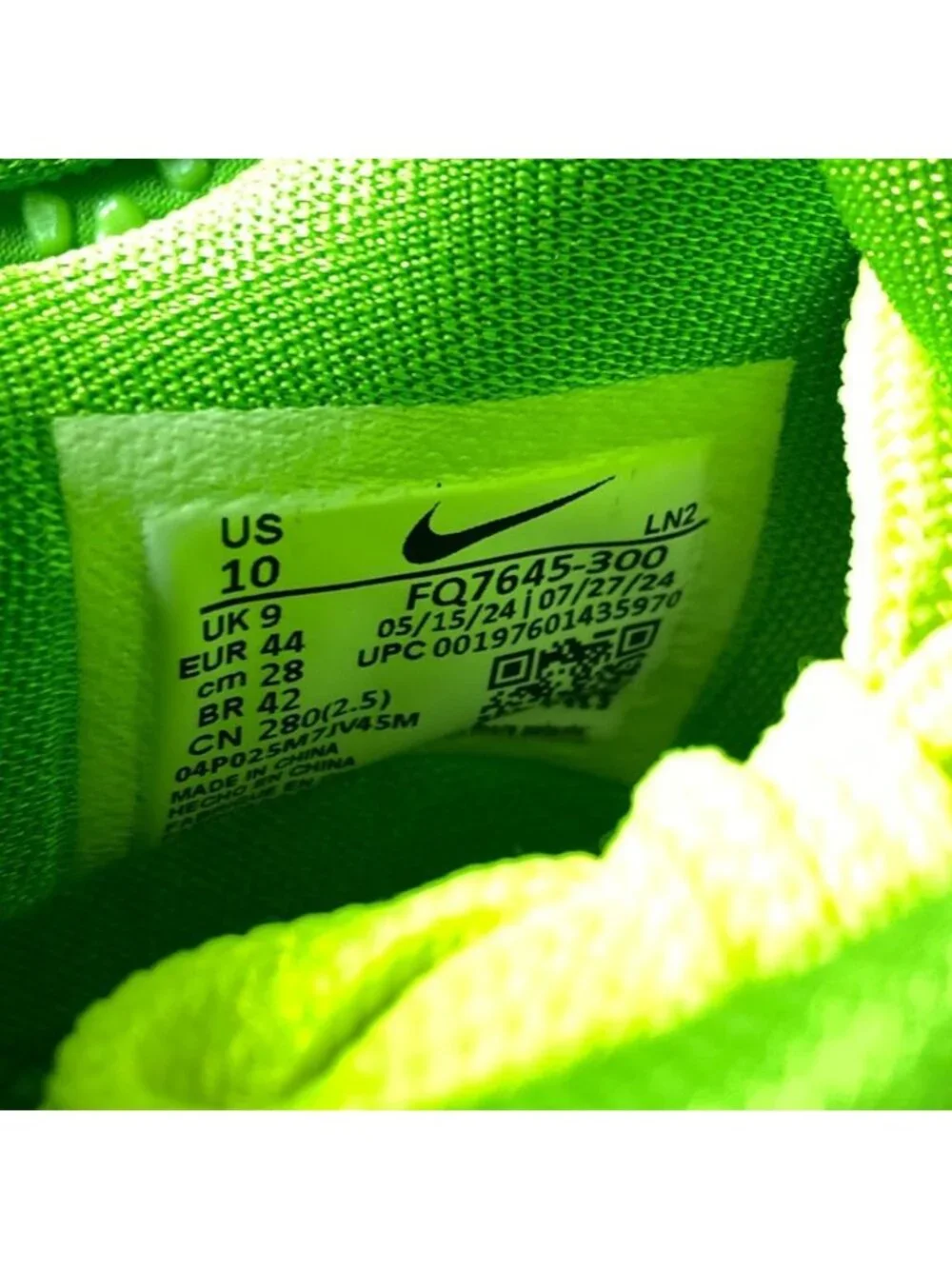 Nike Vapor Edge x Kobe 6 SE Grinch Football Cleats Size 10 Men FQ7645-300